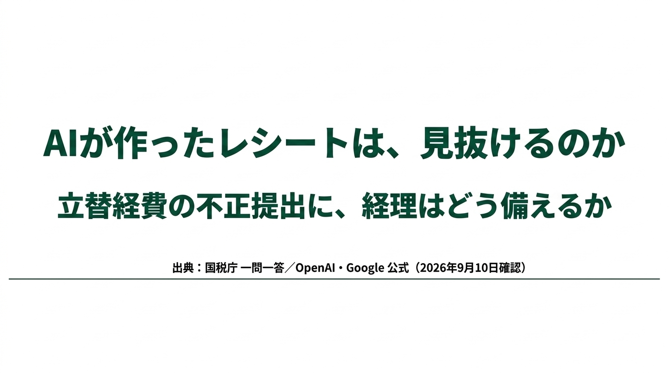 AIが作ったレシート、経理は見抜けるのか|数字の検算はすべて通ってしまう