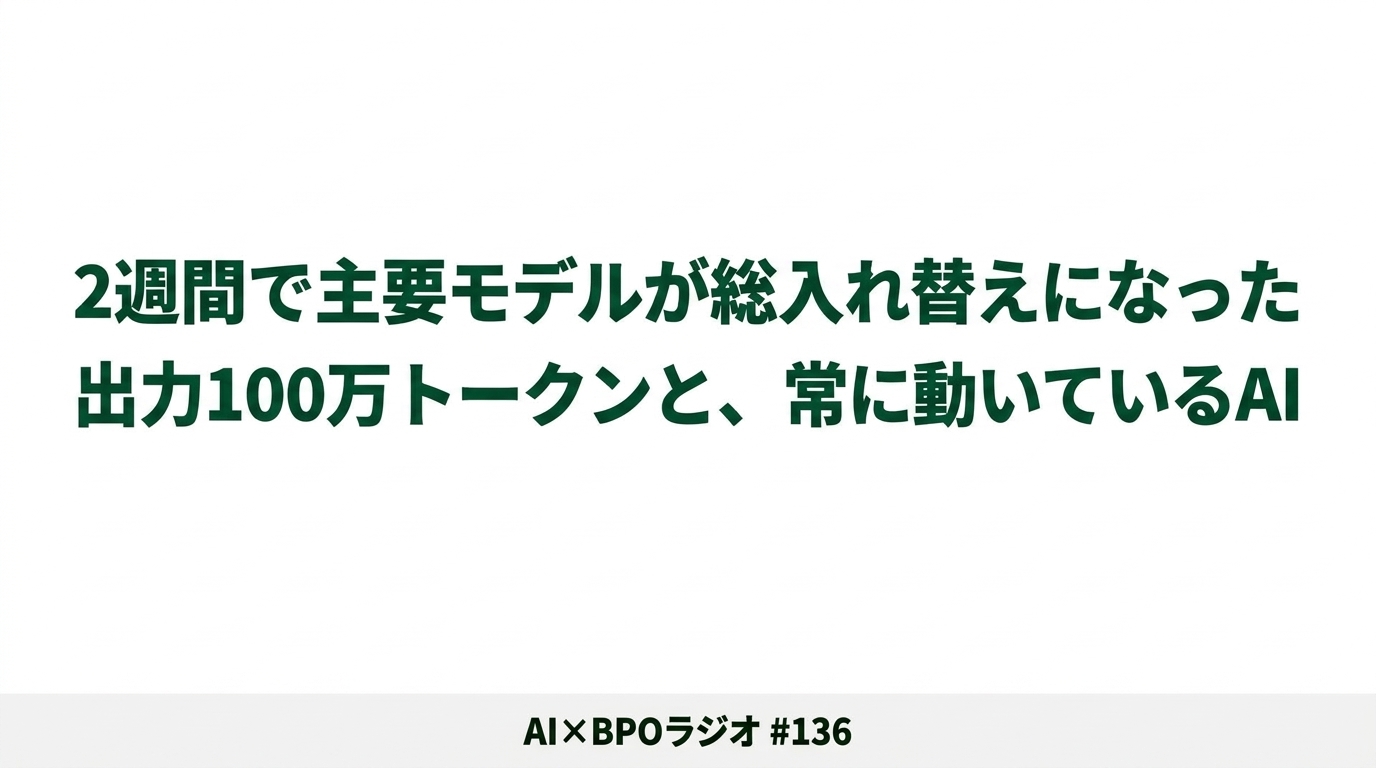 出力100万トークンで規程もマニュアルも一度に書ける|主要AIモデル総入れ替え