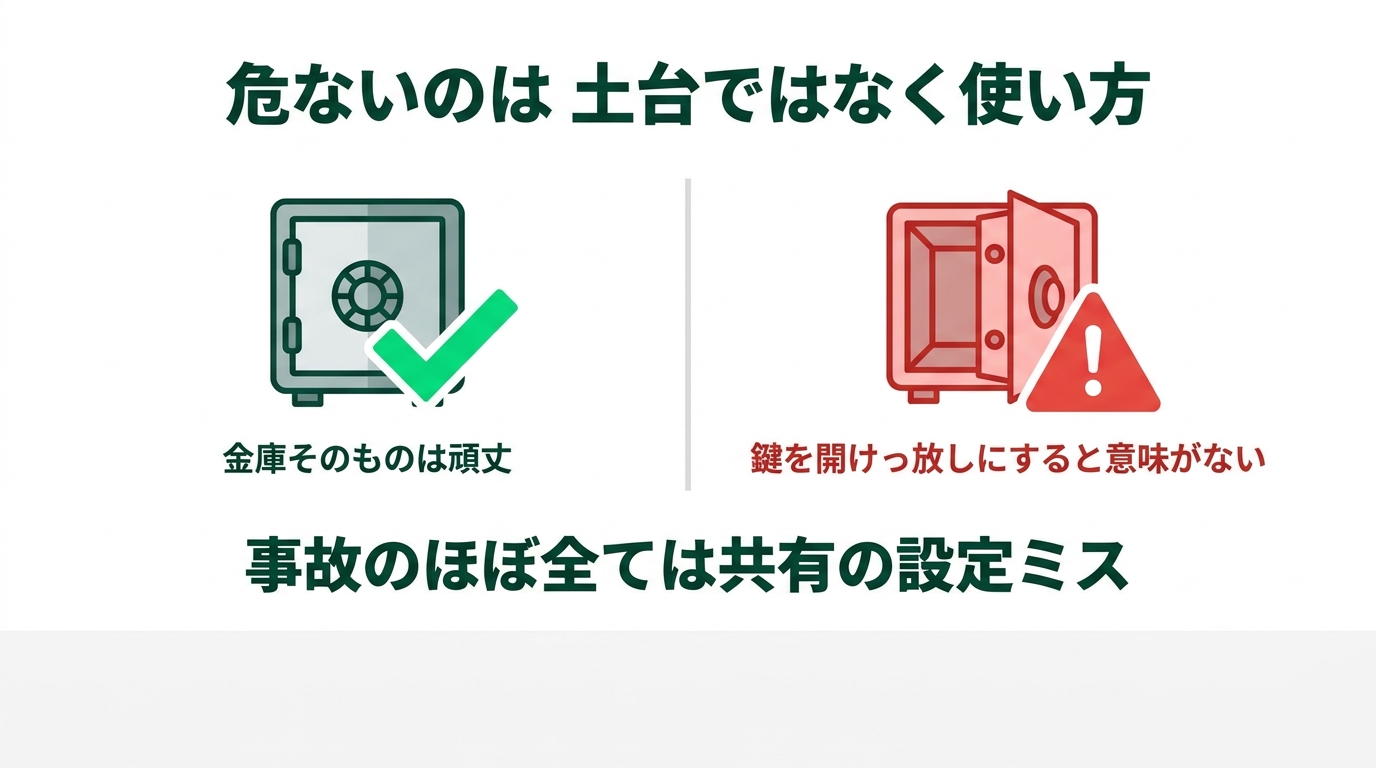 Googleドライブって結局どこまで安全？オンプレ企業が知るべき"3つの守り"の解説スライド