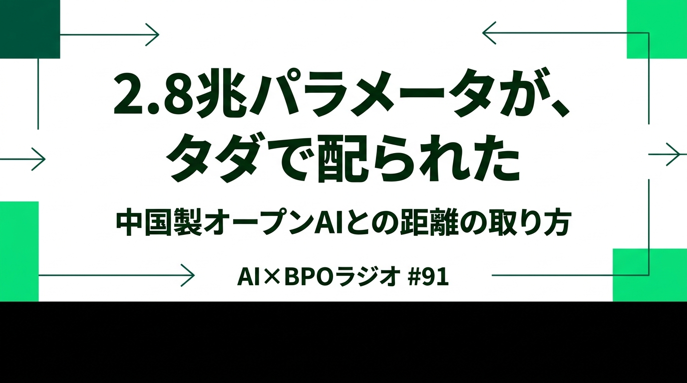 2.8兆パラメータがタダで配られた ― 中国製オープンAIとの距離の取り方