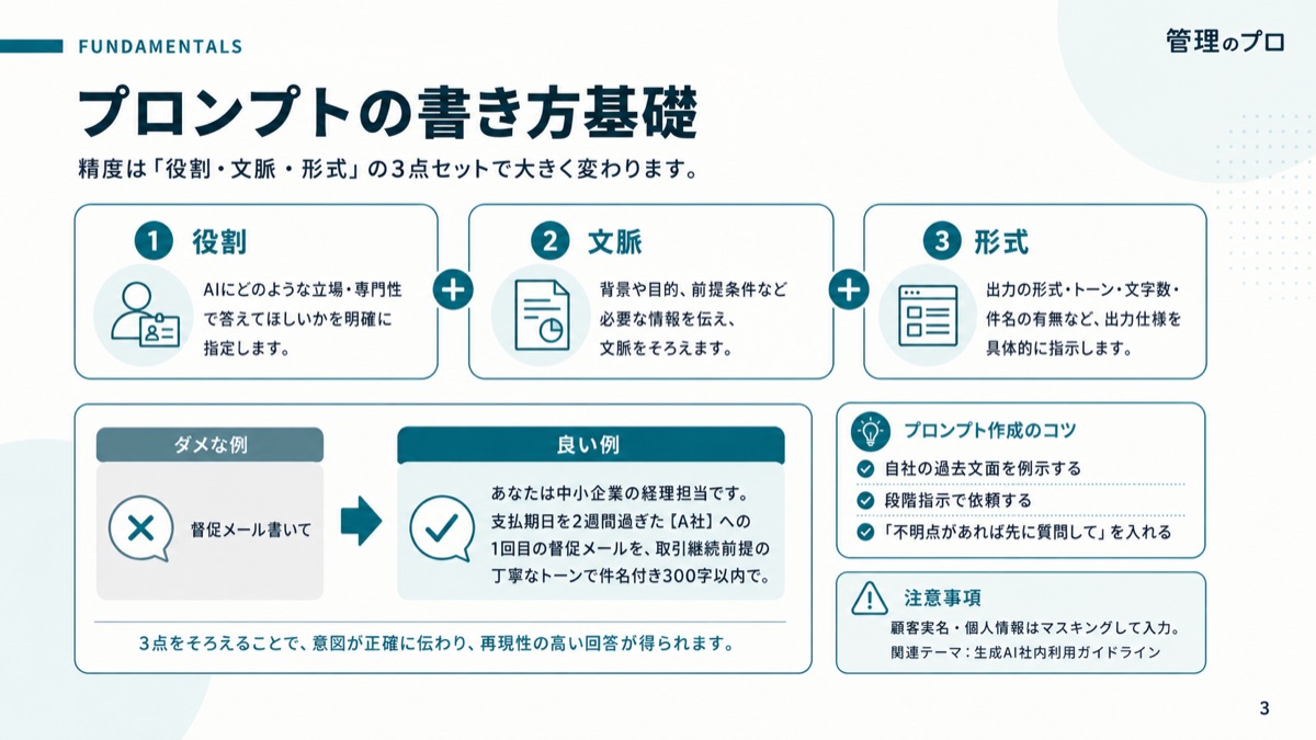 バックオフィスAI活用プロンプト100選【経理・人事・労務・総務/コピペで使える】のスライド
